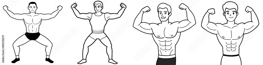 Fitness man show like isolated on transparent background PNG file Fitness man show like isolated on transparent background PNG file