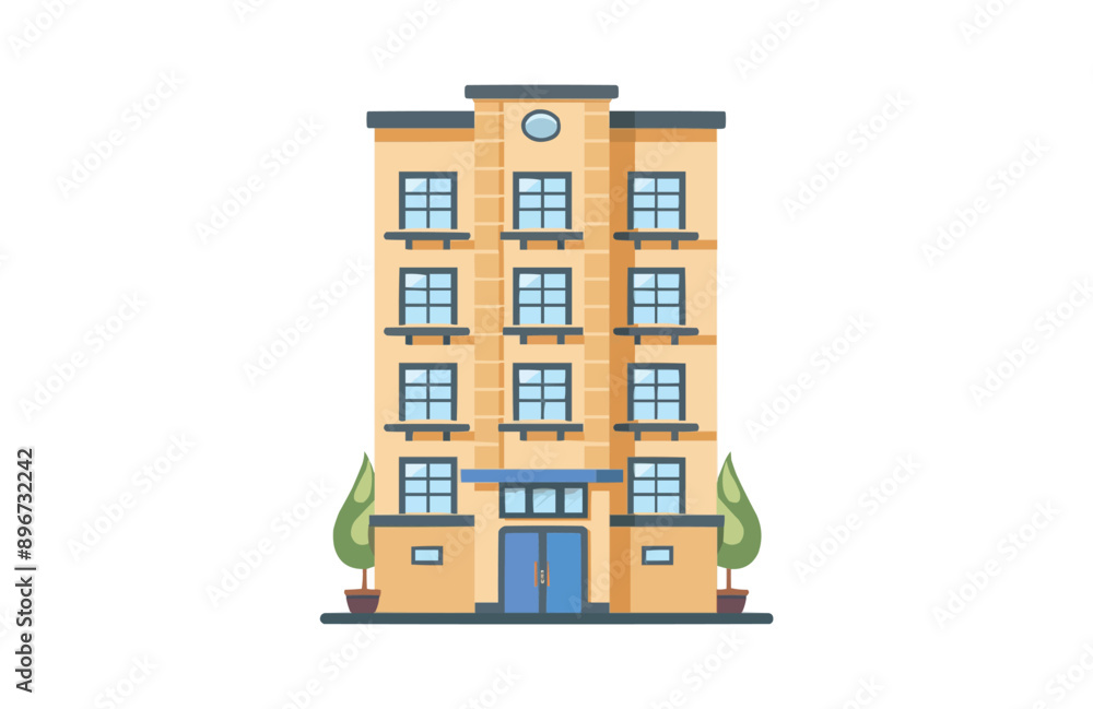 Colorful hotel icon isolated on white background. Colorful hotel icon isolated on white background.
