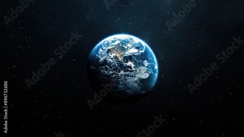 the planet earth on a black background