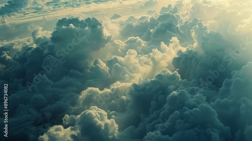 Cloudscape - Aerial View of Cumulus Clouds