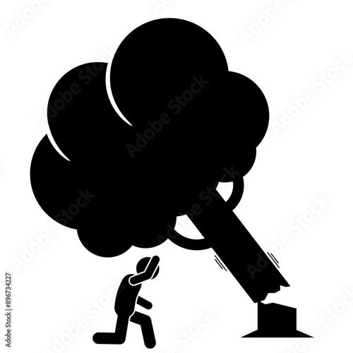 illustration of a man crushed by a falling tree