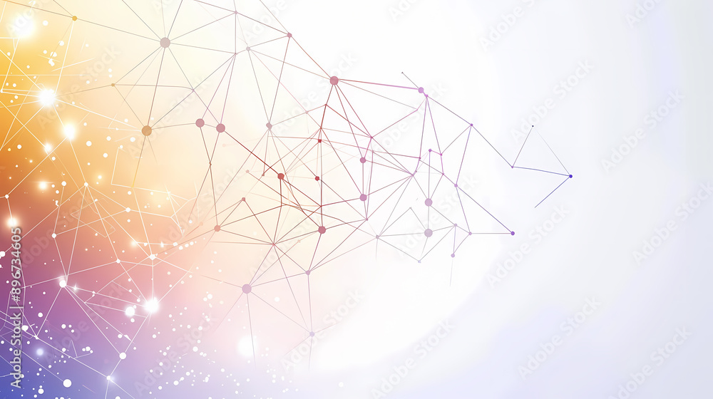 Abstract geometric network background with connecting lines and dots in gradient colors. Abstract geometric network background with connecting lines and dots in gradient colors.