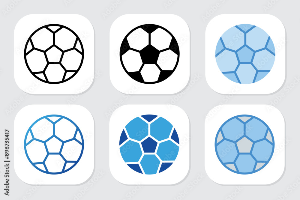 soccer icons with various design styles soccer icons with various design styles