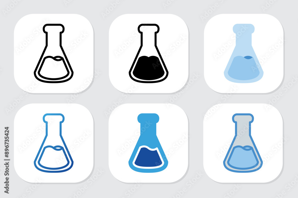 chemical bottle icons with various design styles chemical bottle icons with various design styles