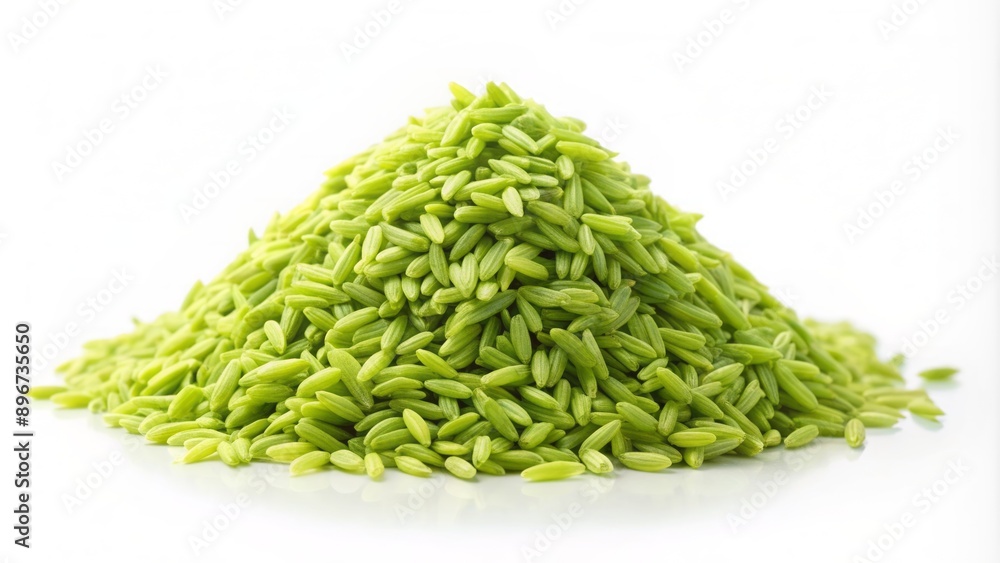 Isolated stack of fresh green paddy rice grains on transparent background with soft natural light and subtle shadow effect. Isolated stack of fresh green paddy rice grains on transparent background with soft natural light and subtle shadow effect.