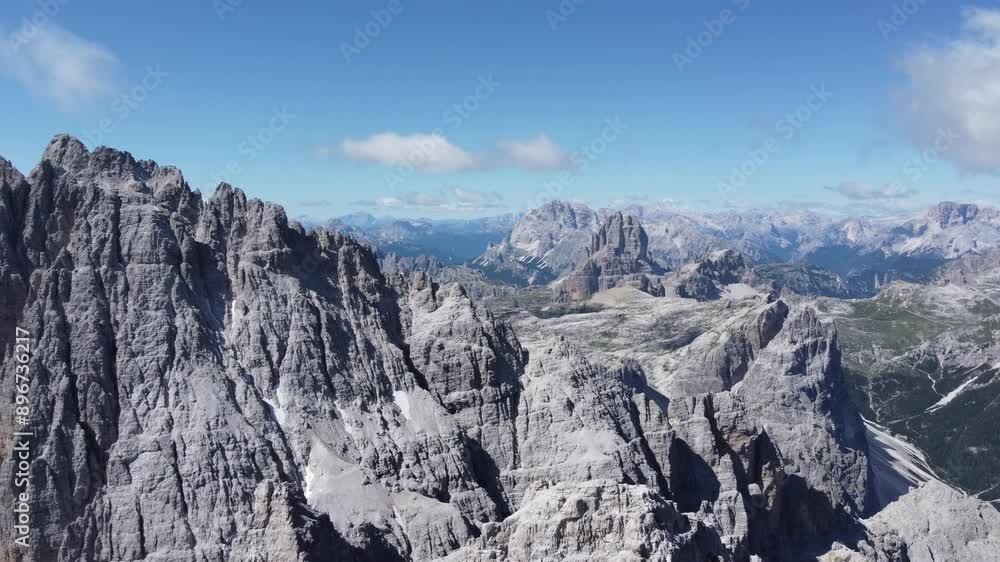 Aerial video of the Dolomites mountain range, Italy Aerial video of the Dolomites mountain range, Italy
