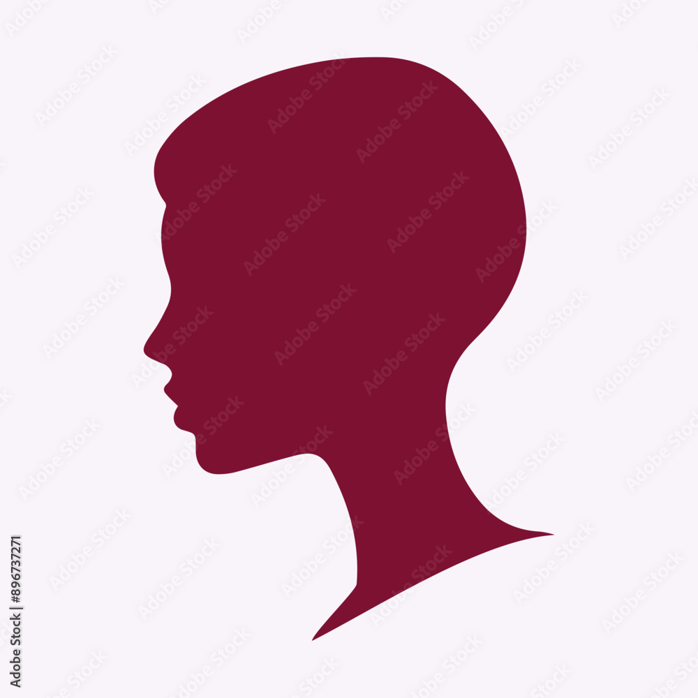 Woman head silhouette, face profile silhouette vector Woman head silhouette, face profile silhouette vector