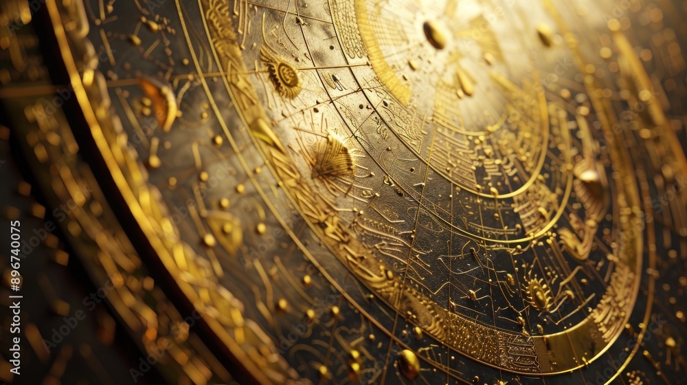 Naklejka premium Celestial Chart: A Glimpse into the Cosmos