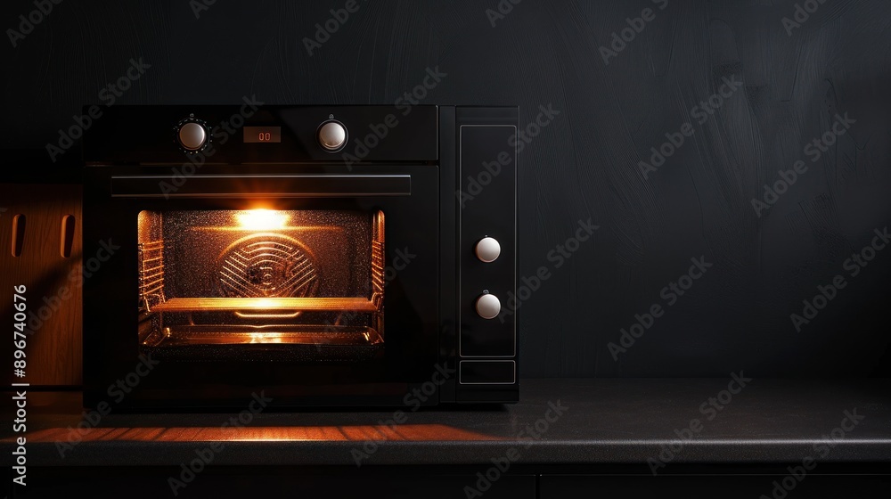 Black Oven with Light Black Oven with Light