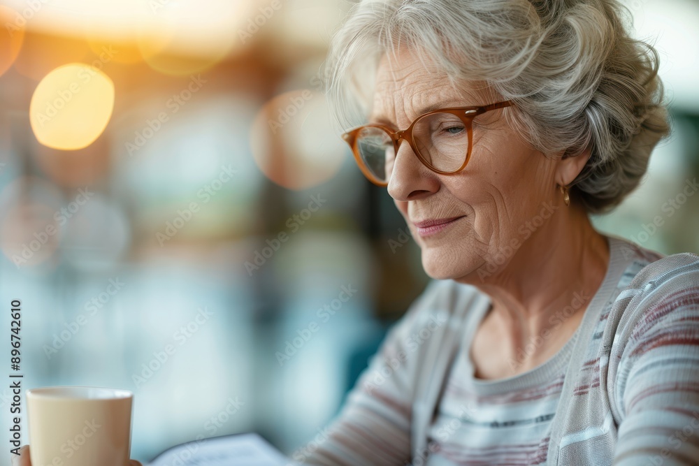 Enjoying Intellectual Pursuits: Senior Woman Engaged in Crossword Puzzles, a Stimulating Retirement Hobby Enjoying Intellectual Pursuits: Senior Woman Engaged in Crossword Puzzles, a Stimulating Retirement Hobby