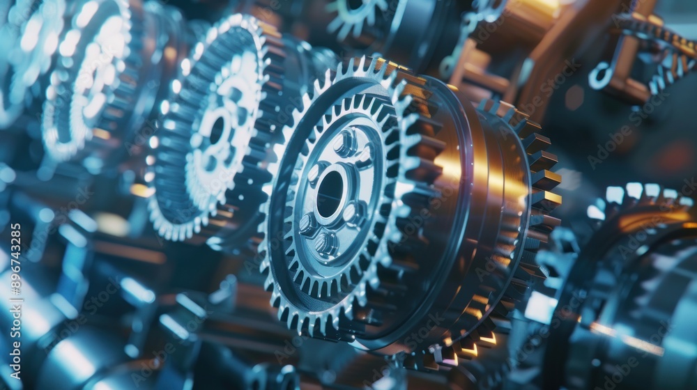 Close-up of Interlocking Gears Close-up of Interlocking Gears