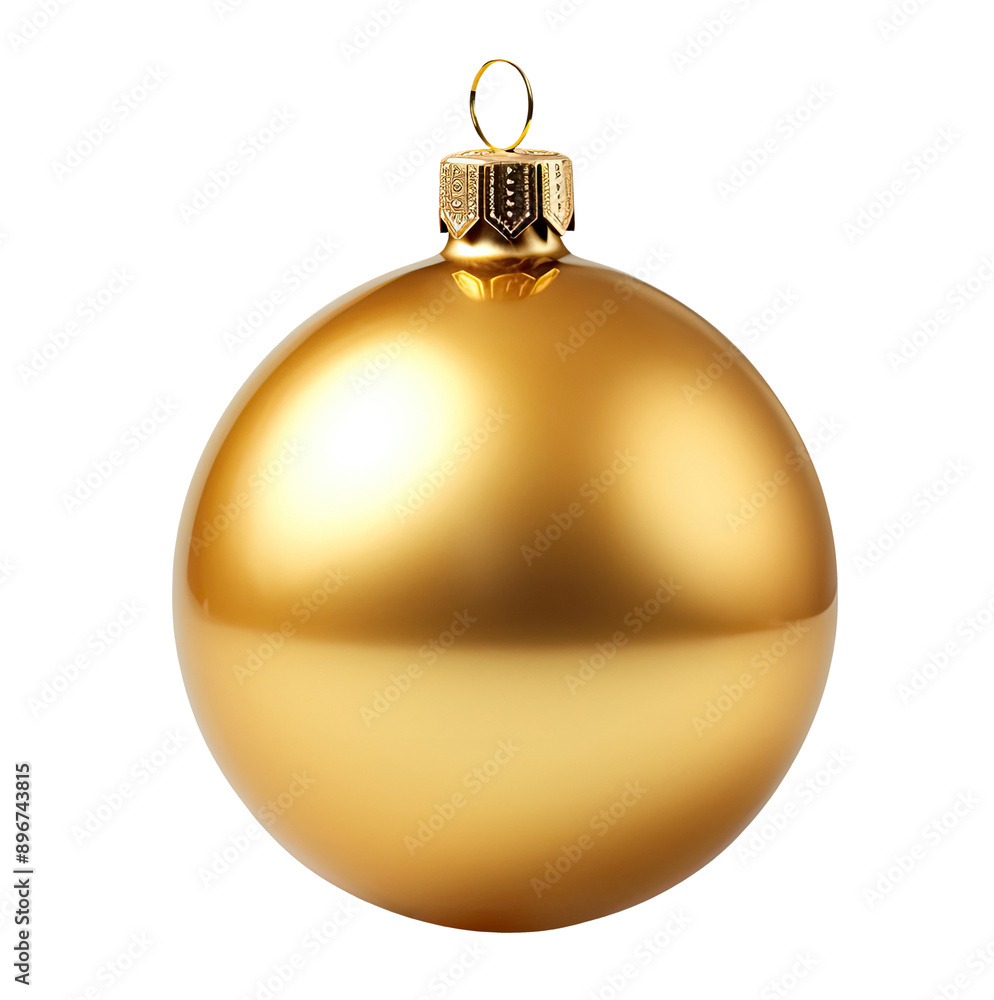 Gold Christmas ball isolated on transparent background Gold Christmas ball isolated on transparent background