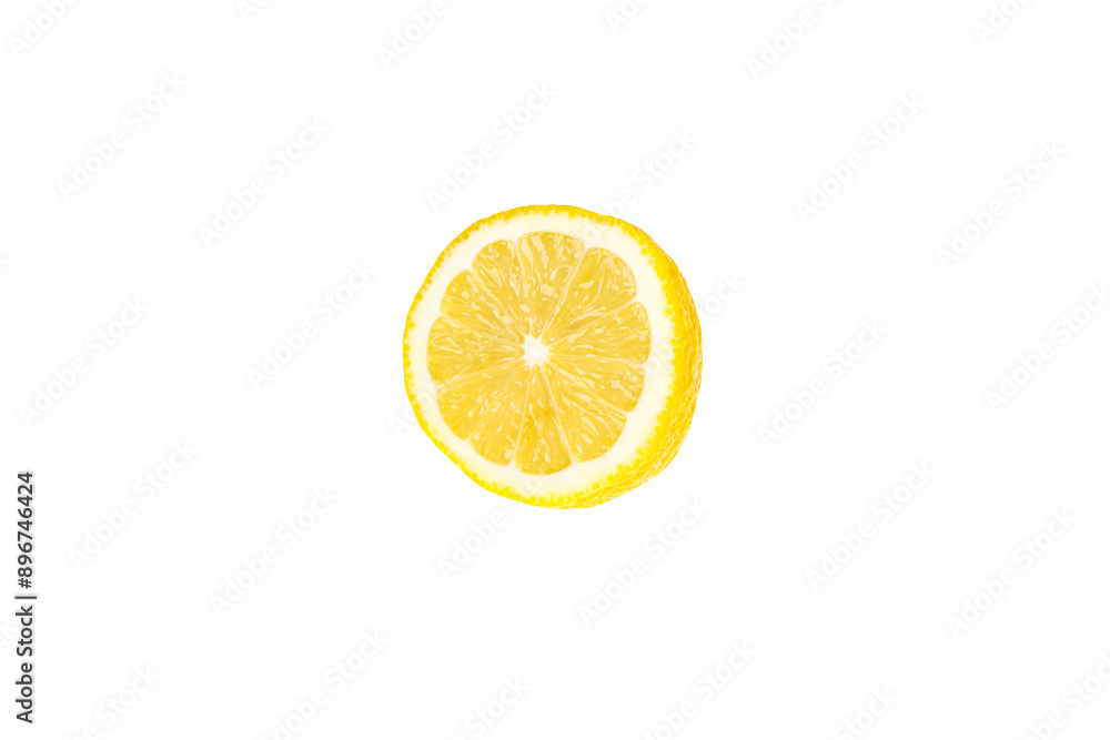 Yellow lemon cross section. transparent background Yellow lemon cross section. transparent background