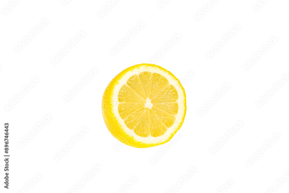 Yellow lemon cross section. transparent background Yellow lemon cross section. transparent background