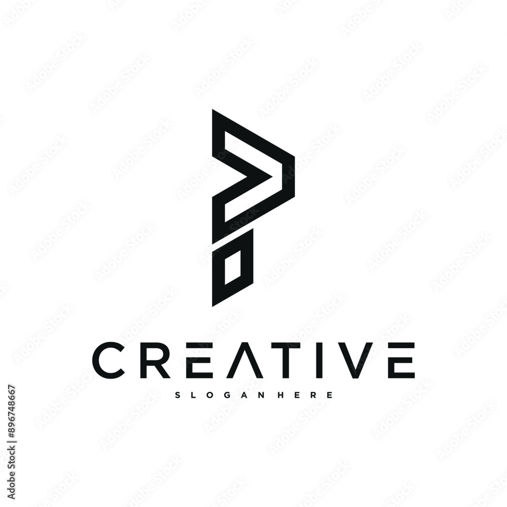 Creative abstract initial letter P logo design. Preamium Vector Creative abstract initial letter P logo design. Preamium Vector