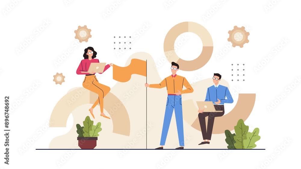 business teamwork concept illustration animated video business teamwork concept illustration animated video