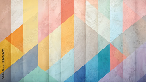 a geometric pattern made of pale pastel-colored chalks