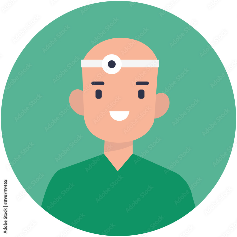 Man Medical Staff Avatar Isolated on White Background. Flat Vector Character Illustration Man Medical Staff Avatar Isolated on White Background. Flat Vector Character Illustration