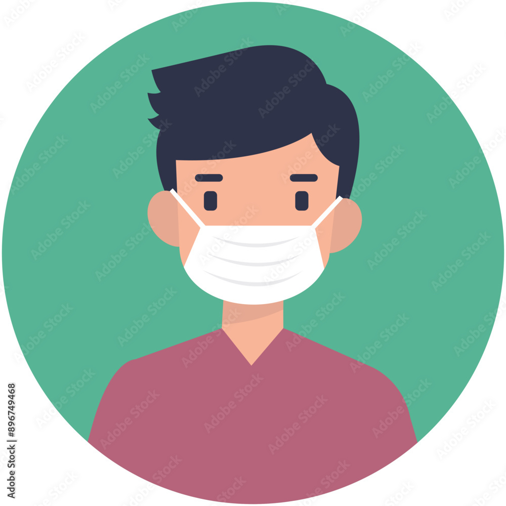 Man Medical Staff Avatar Isolated on White Background. Flat Vector Character Illustration Man Medical Staff Avatar Isolated on White Background. Flat Vector Character Illustration