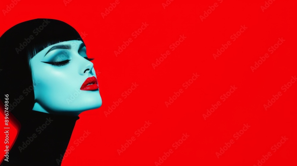 Red and black, vivid, minimalist, pretty face, modern style of red and black, beautiful goddess style charming simple atlas Red and black, vivid, minimalist, pretty face, modern style of red and black, beautiful goddess style charming simple atlas