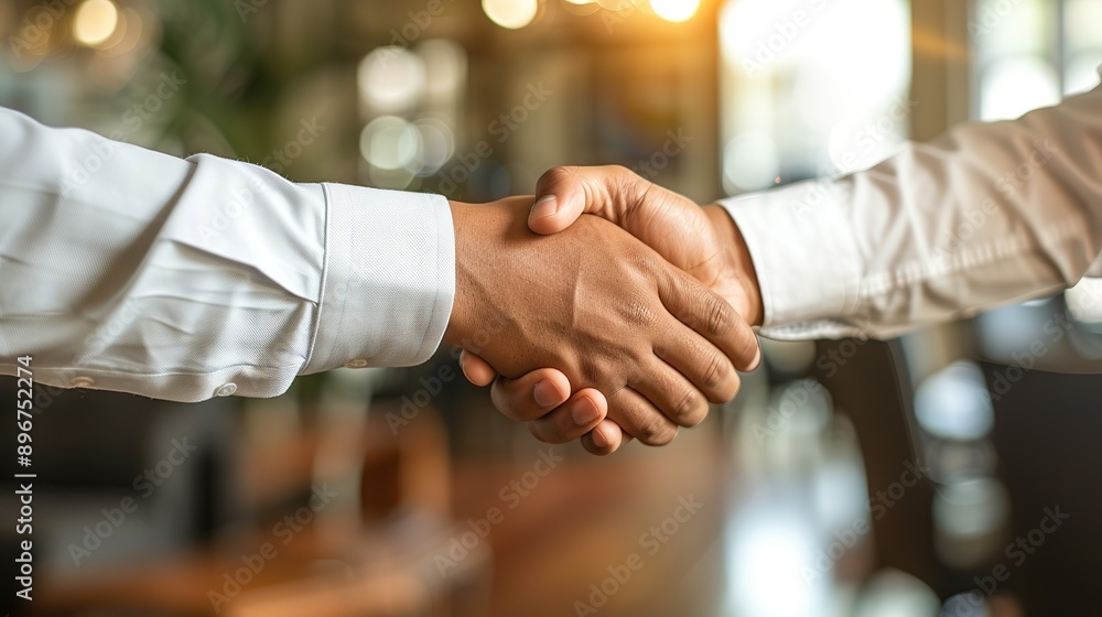 Two People Shaking Hands in a Blurred Background Two People Shaking Hands in a Blurred Background