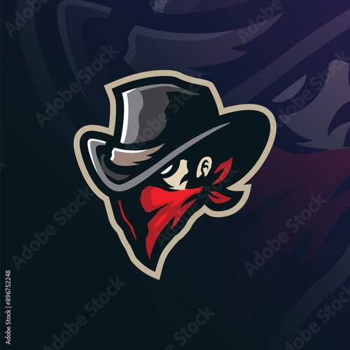 Bandits mascot logo design vector with modern illustration concept style for badge, emblem and t shirt printing. Bandits head illustration for sport and esport team.