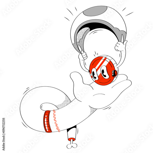Hand and coin on greenback parachute