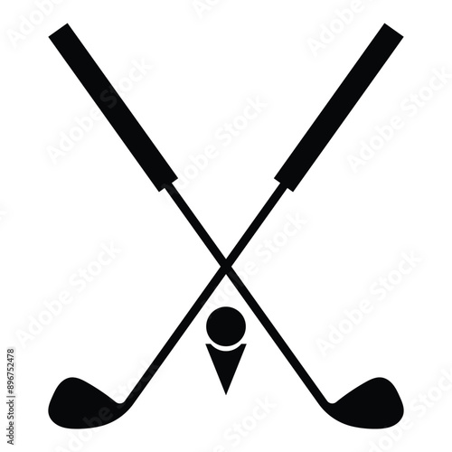 Pair of iron or wedge golf club flat vector icon for sports apps and websites.  isolated on white background. vector illustration. EPS 10/AI