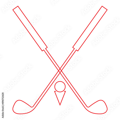 Pair of iron or wedge golf club flat vector icon for sports apps and websites.  isolated on white background. vector illustration. EPS 10/AI