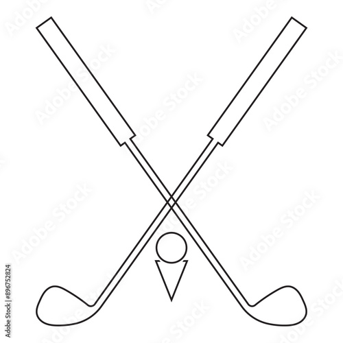 Pair of iron or wedge golf club flat vector icon for sports apps and websites.  isolated on white background. vector illustration. EPS 10/AI