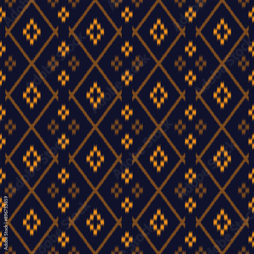 seamless pattern design in ikat style for fabric printing