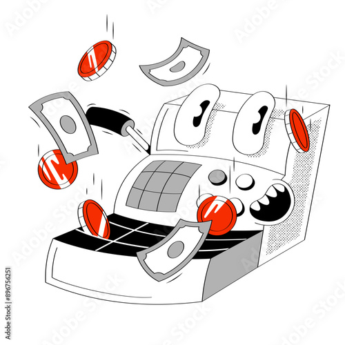 Payment processed and money go to cashbox