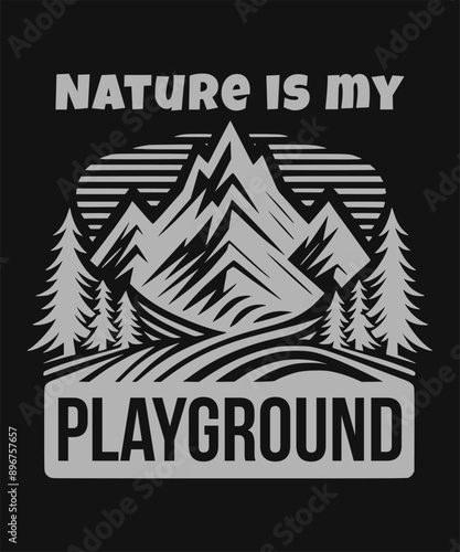 Hiking outdoor T-Shirt Design Vector Art & Illustration