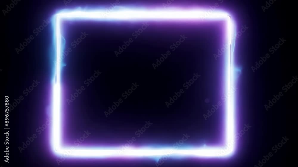 Neon Glowing Frame with White Laser Effect: Looping 4K Animation Neon Glowing Frame with White Laser Effect: Looping 4K Animation