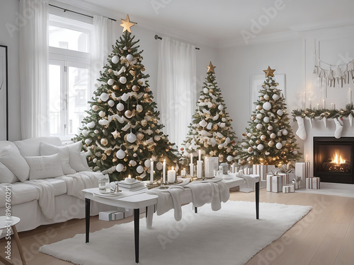 Christmas Scandinavian minimalistic interior