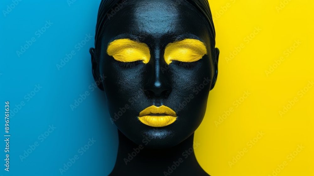 yellow and black, vivid, minimalism, beautiful face,Yellow and black blend of minimalist aesthetics: show a vivid and beautiful face yellow and black, vivid, minimalism, beautiful face,Yellow and black blend of minimalist aesthetics: show a vivid and beautiful face
