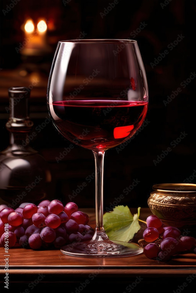 the AI Image Generator, vertical photo, wine glass and grapes, wine bottle the AI Image Generator, vertical photo, wine glass and grapes, wine bottle