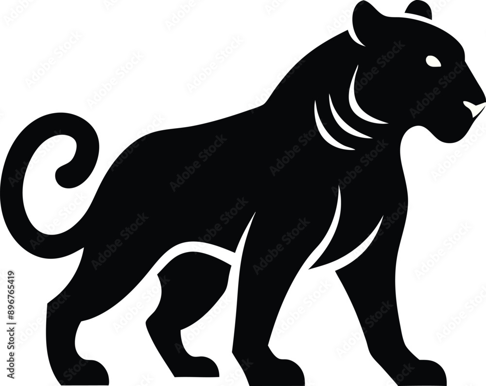 Naklejka premium Striking black tiger stencil clipart for dramatic designs.