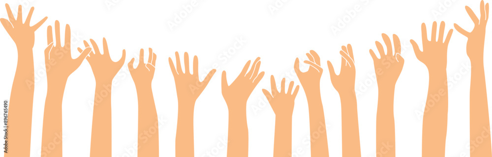 Raised up icon for Multiethnic Diverse Hands Raised up icon for Multiethnic Diverse Hands