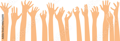 Raised up icon for Multiethnic Diverse Hands 