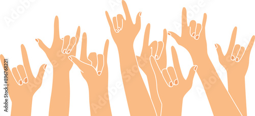 multiple diverse hand gestures against , vector icon design.