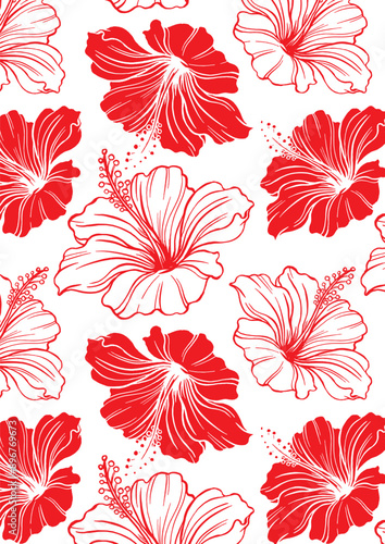 Seamless Hibiscus Pattern