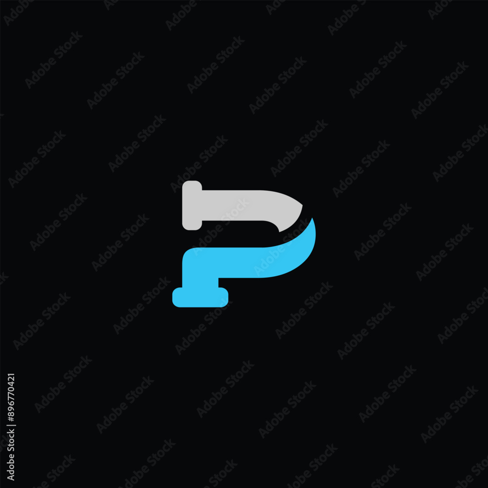 P letter initial pipe bundle logo P letter initial pipe bundle logo