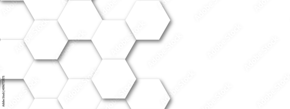 Abstract white hexagon pattern background. Abstract hexagon technology design background. Futuristic honeycomb mosaic white background. Vector Illustration. Abstract white hexagon pattern background. Abstract hexagon technology design background. Futuristic honeycomb mosaic white background. Vector Illustration.
