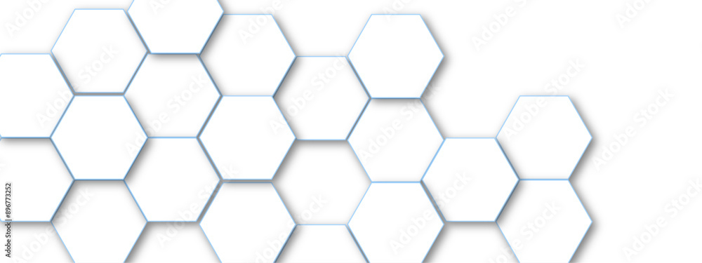 Abstract white hexagonal geometric background with shadow. Luxury White 3D futuristic honeycomb mosaic white background. Abstract white lines background. Vector Illustration. Abstract white hexagonal geometric background with shadow. Luxury White 3D futuristic honeycomb mosaic white background. Abstract white lines background. Vector Illustration.
