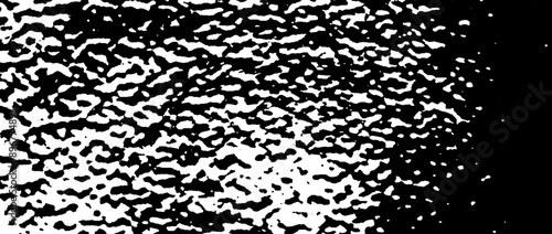 Grunge rough grain gradient background. Black gritty gravel texture. Distress noise surface with dust, sand, particles, specks, speckles. Shabby dirty granule backdrop. Vector wall or ceiling overlay