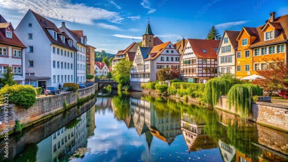 Aalen cityscape with quaint old buildings and a tranquil river , Aalen, Germany, cityscape Aalen cityscape with quaint old buildings and a tranquil river , Aalen, Germany, cityscape