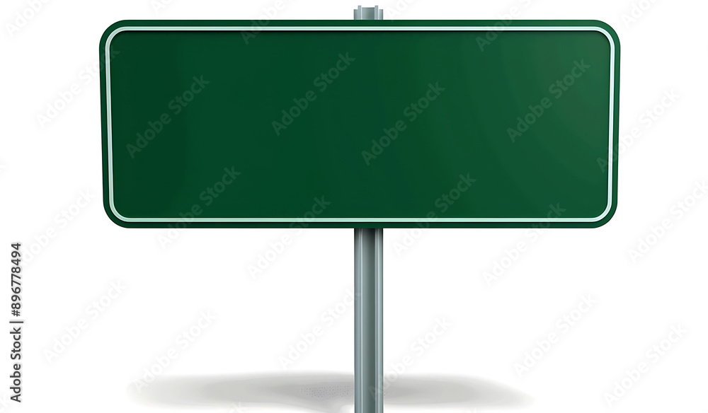 A blank green road sign on a white backgroun A blank green road sign on a white backgroun