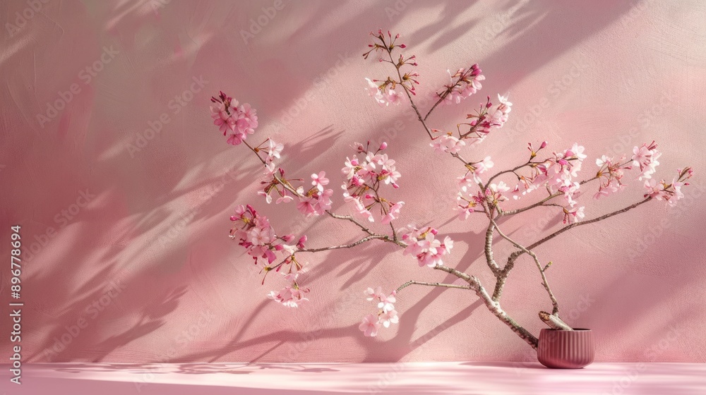 Fototapeta premium Sakura pink nature exhibition stage