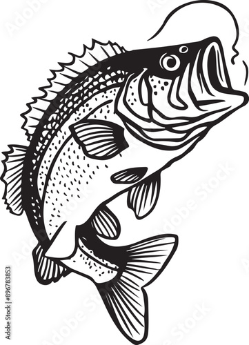 Illustrator Artwork of bass fish